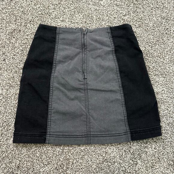 Free People gray & black denim Modern Femme mini skirt size 6 - Picture 3 of 8